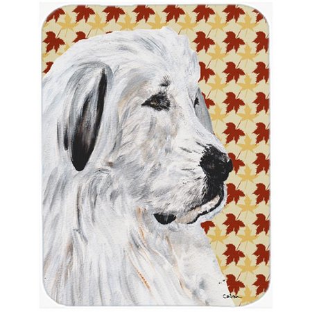 SKILLEDPOWER Great Pyrenees Fall Leaves Mouse Pad; Hot Pad Or Trivet; 7.75 x 9.25 In. SK254388